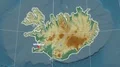 Zoom-in on Iceland outlined. Relief 4k or 4k+ Resolution