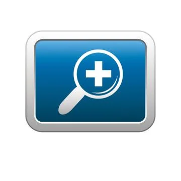 Zoom icon on blue Stock Illustration