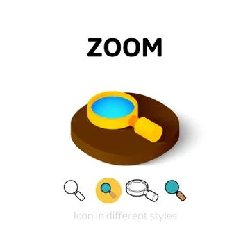 Zoom icon in different style Stock Illustration