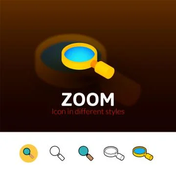 Zoom icon in different style Stock Illustration