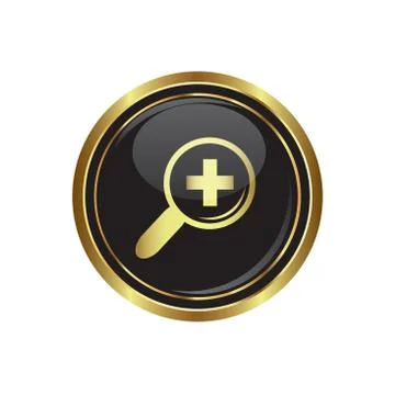 Zoom icon gold Stock Illustration