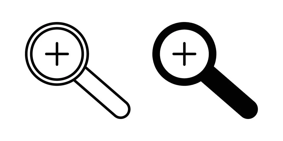 Zoom in icon graphic element. web icon set Stock Illustration