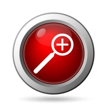 Zoom in icon. Internet button on white background.. Illustrazione stock