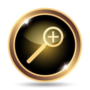 Zoom in icon. Internet button on white background.. Illustrazione stock