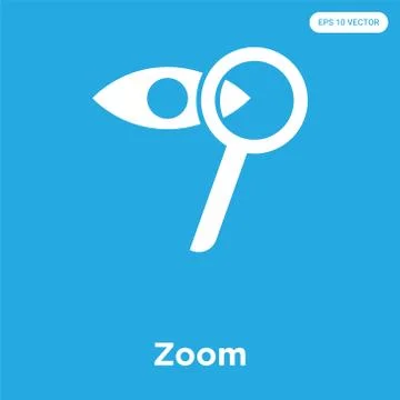Zoom icon isolated on blue background Ilustração Stock Gratuita