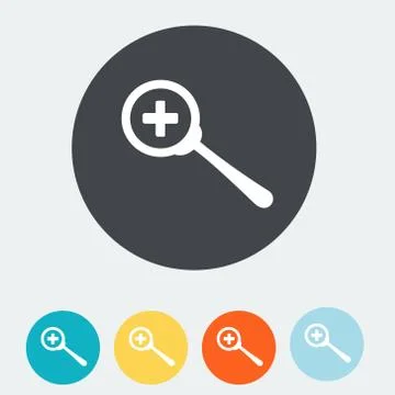 Zoom in icon. set of vector icons with magnifires. Flat design Stockillustratie
