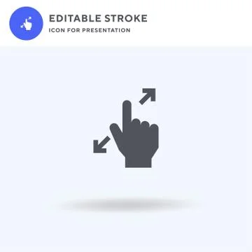 Zoom icon vector, filled flat sign, solid pictogram isolated on white, logo Ilustração Stock