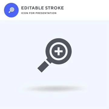 Zoom In icon vector, filled flat sign, solid pictogram isolated on white, logo Stock Illustration