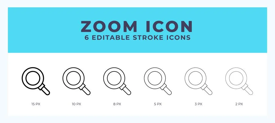 Zoom icon vector illustration. With editable stroke for web. App and more. Ilustração Stock