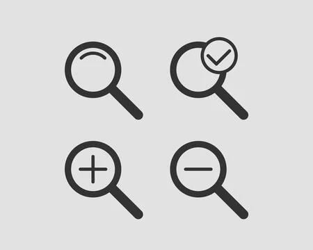 Zoom icon vector. Set of zooming icons. Ilustração Stock