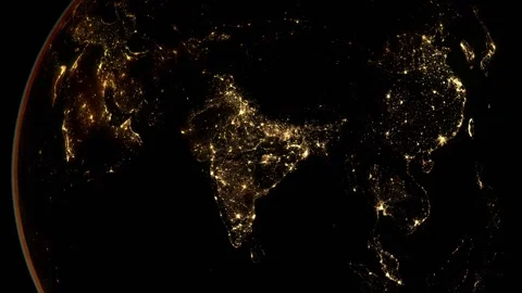 Zoom on India from space Stock Footage 341031939