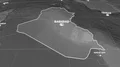 Zoom-in on Iraq extruded. Grayscale 4k or 4k+ Resolution