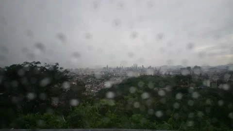 A zoom KL thur raindrop Stock Footage 145804849