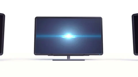 Zoom in LCD flat tv Stock Footage