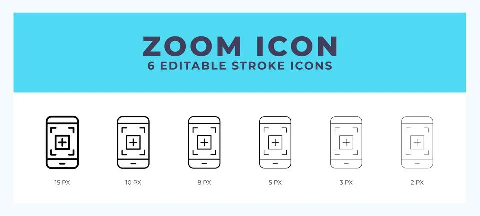 Zoom line icon with different stroke. Vector illustration. Ilustração Stock