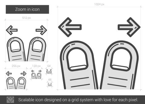 Zoom in line icon Stock Illustration