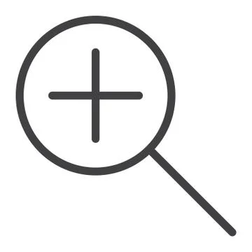 Zoom In line icon, web and mobile, magnifying sign Stock Illustration