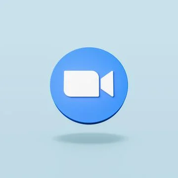 Zoom Logo on Flat Blue Background Stock Illustration