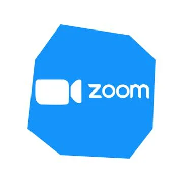 Zoom logo video conference application. Blue camera icon. Zoom app logo. Live Stock Illustration