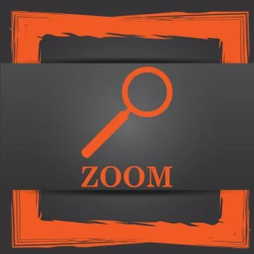 Zoom with loupe icon. Internet button on grey background.. Stock Illustration