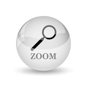 Zoom with loupe icon. Internet button on white background. Stock Illustration