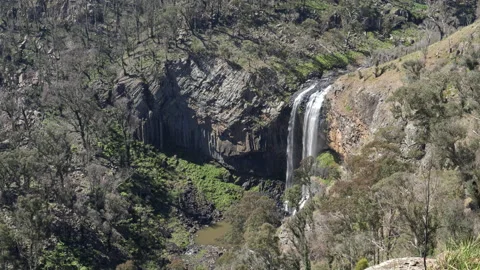 Zoom in on lower ebor falls Stock Footage 142985981