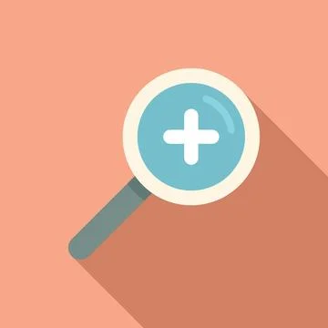 Zoom magnifier icon flat vector. User interface Illustrazione stock