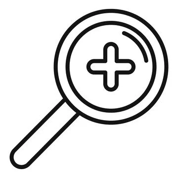 Zoom magnifier icon outline vector. User interface Illustrazione stock