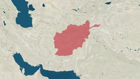 Zoom In To The Map Of Afghanistan With T Stock Video Pond5