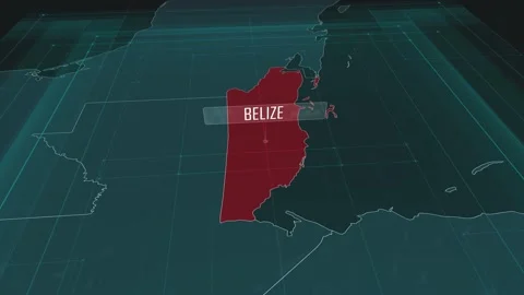 Zoom in to the map of Belize, with text and textless Stock Footage 301130558