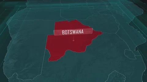 Zoom in to the map of Botswana, with text and textless Video stock 301352129
