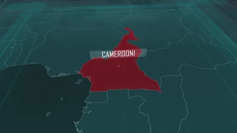 Zoom in to the map of Cameroon, with text and textless Stock Footage 301352779