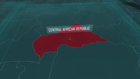 Zoom in to the map of Central African Republic, with text and textless Stock Footage 301352456