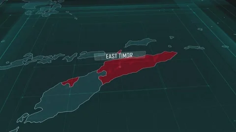 Zoom in to the map of East Timor, with text and textless Stock Footage 301481277