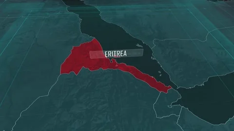 Zoom in to the map of Eriterea, with text and textless Video stock 301350625