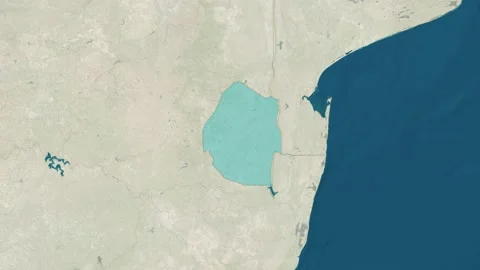 Zoom in to the map of Eswatini with text, textless, and with flag Video stock 211215898