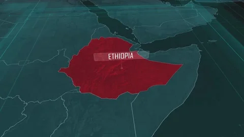 Zoom in to the map of Ethiopia, with text and textless Stock Footage 301352603