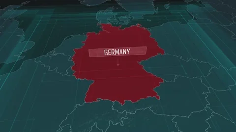 Zoom in to the map of Germany, with text and textless Stock Footage 301132051