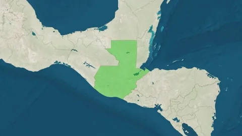 Zoom in to the map of Guatemala with text, textless, and with flag Stock Footage 204839538