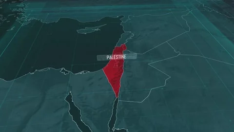 Zoom in to the map of Historic Palestine, with text and textless Stock Footage 301482113