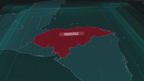 Zoom in to the map of Honduras, with text and textless Stock Footage 301128555