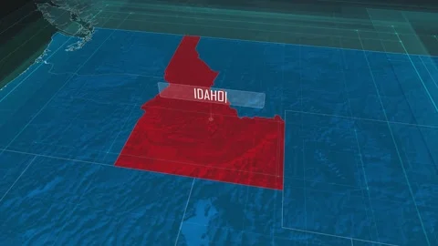 Zoom in to the map of Idaho state, with text and textless Stock Footage 302405239