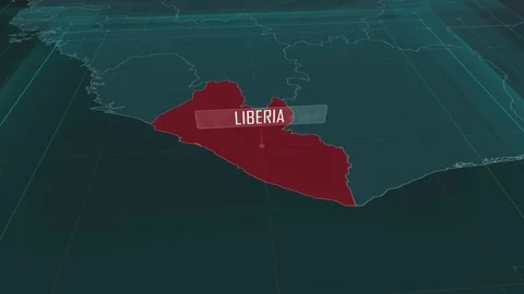 Zoom in to the map of Liberia, with text and textless Stock Footage 301350718