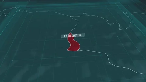 Zoom in to the map of Liechtenstein, with text and textless Stock Footage 301482538