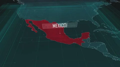 Zoom in to the map of Mexico, with text and textless Stock Footage 301002459