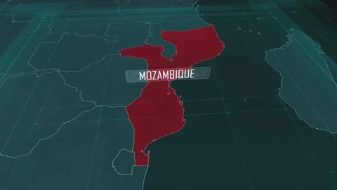 Zoom in to the map of Mozambique, with text and textless Stock Footage 301262404