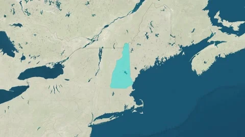 Zoom in to the map of New Hampshire with... | Stock Video | Pond5