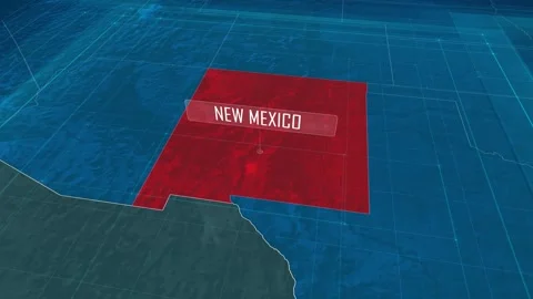 Zoom in to the map of New Mexico state, with text and textless Stock Footage 302405075