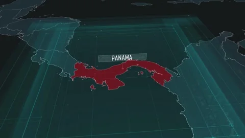 Zoom in to the map of Panama, with text and textless Stock Footage 301002621