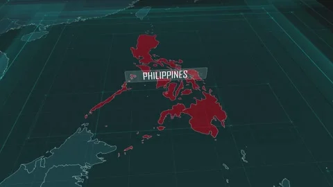 Zoom in to the map of Philippines, with text and textless Video stock 301482851